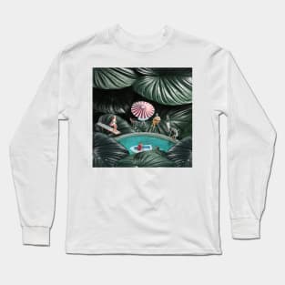 Pool Day in the Leaves Long Sleeve T-Shirt